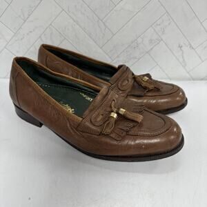 Vintage Nettleton Mens Brown Dress Shoes Oxfords Tassles Size 9 w